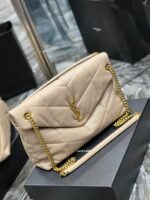 Saint Laurent Puffer Medium In Leather Gold Hardware Beige 35cm 5774751EL072721 - Image 9
