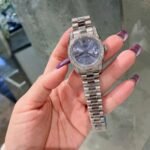 Rolex Datejust Diamond Bezel Oyster White Gold Purple 31mm - Image 3