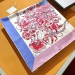 Gucci Floral Print Silk Square Scarf In Blue And Red 90Cm - Image 6