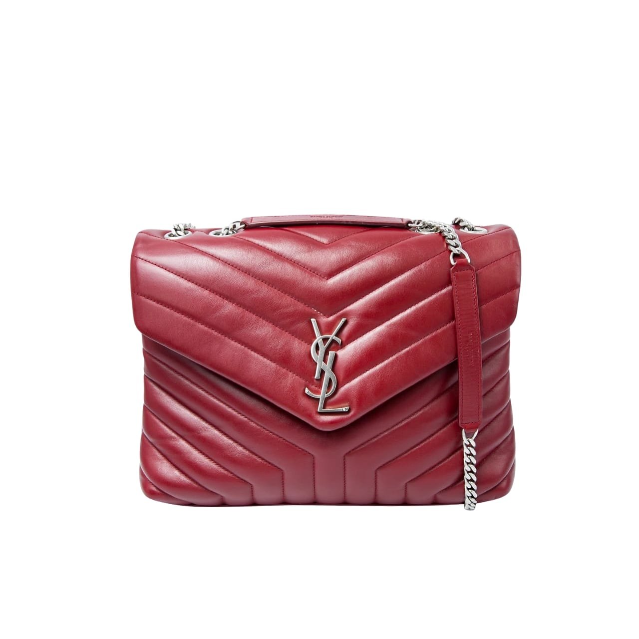 TBNB-1-12 Saint Laurent Loulou Small Chain Bag Wine Red 25cm - Image 1