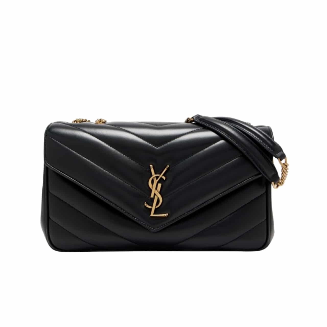 TBNB-2-28-3 Saint Laurent Loulou Medium Chain Bag Black 29cm 801439aaeax1000 - Image 1