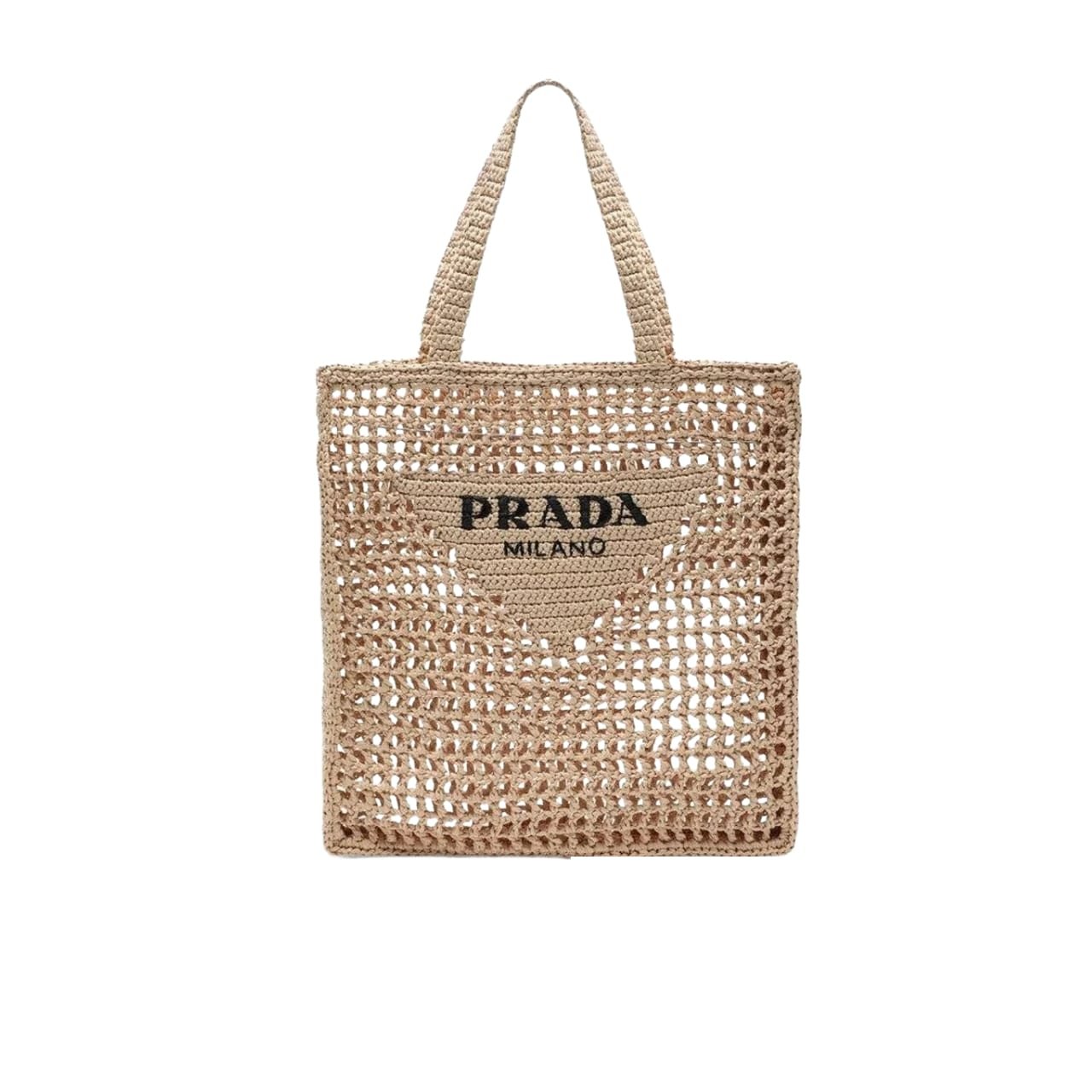 xr:d:DAF6MoGXHTU:1485,j:2528067735770204627,t:24032206 Prada Crochet Tote Bag Natural 38cm 1BG393 2C2T F0018 V OOO - Image 1