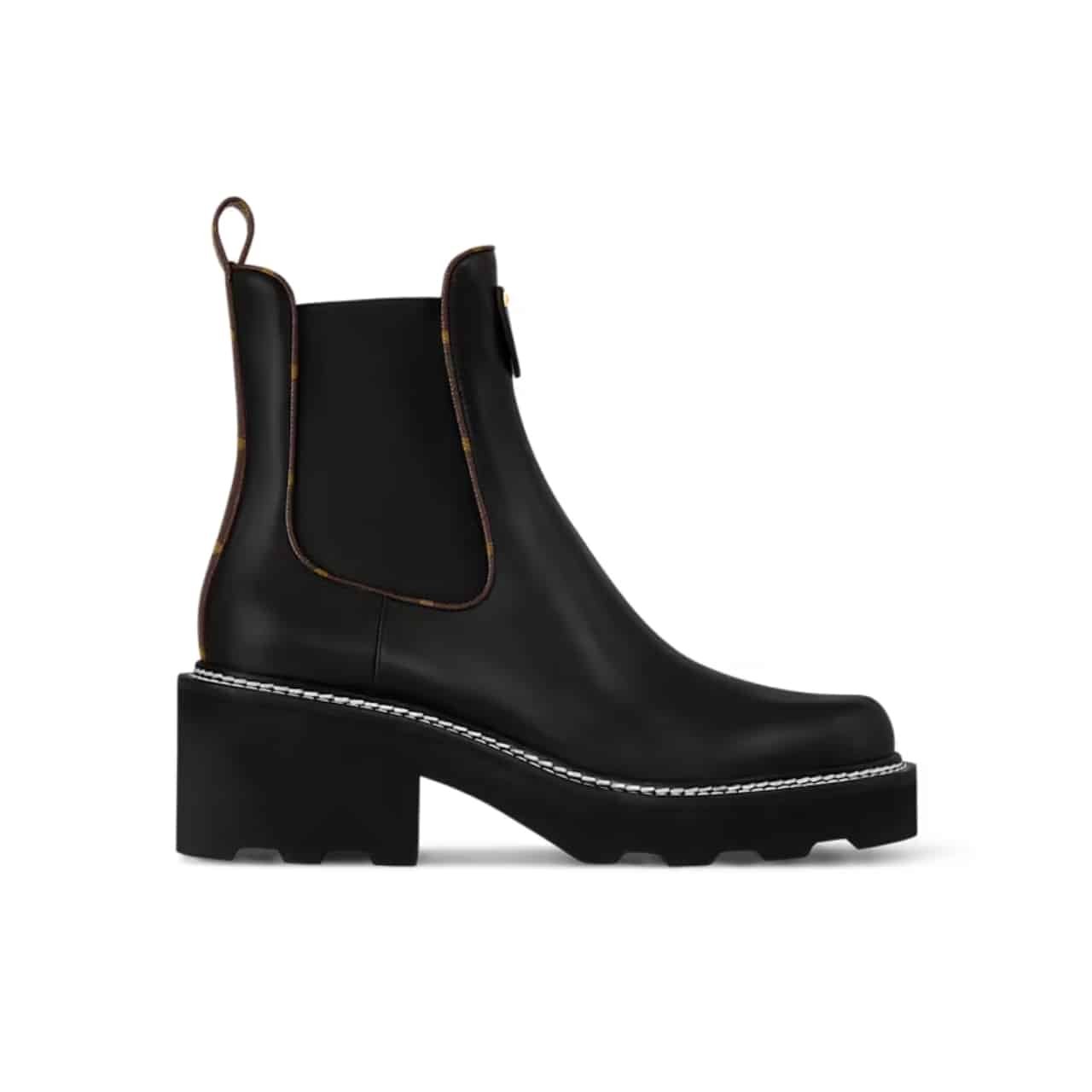 TBNB-3-16 Louis Vuitton Lv Beaubourg Ankle Boots Smooth Leather Black 1A8949 - Image 1