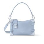 Louis Vuitton Side Trunk MM Grained Calf Leather Bleu Olympe 23Cm M25067