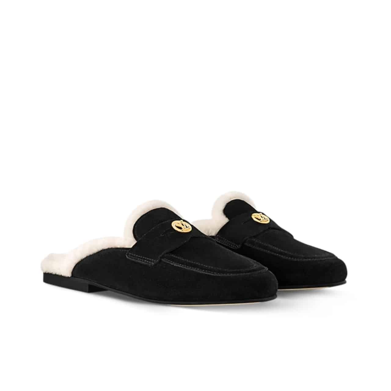 TBNB-34-1 Louis Vuitton Soho Open Back Loafer Black 1Adc8Y - Image 1
