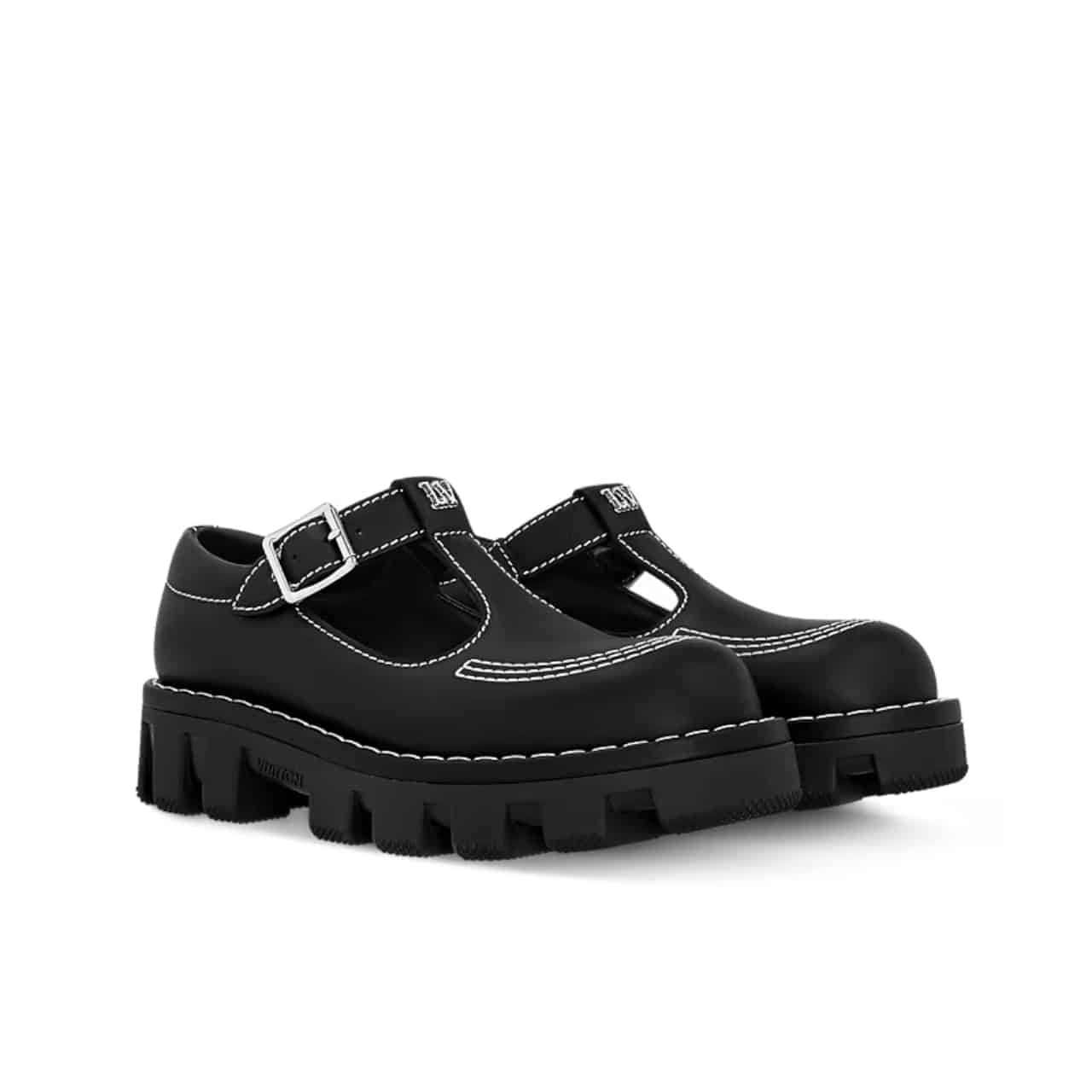 TBNB-36-1-1 Louis Vuitton Lv Checker Mary Jane Black 1Acnow - Image 1