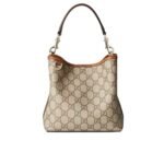 Gucci GG Emblem Mini Bucket Bag Beige And Dark Brown 19Cm ‎815118 FAD6L 9758