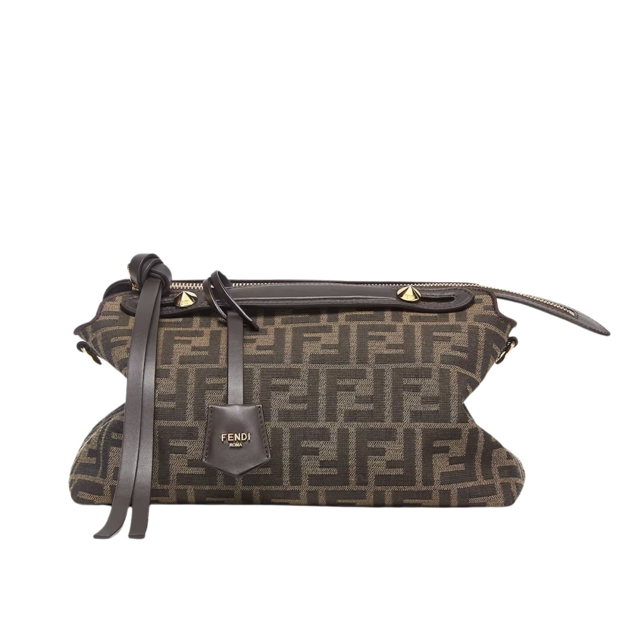 TBNB-5-17 Fendi By The Way Soft Medium Brown Ff Jacquard Fabric Bag 27Cm 8Bl155Afpmf1Gl7 - Image 1