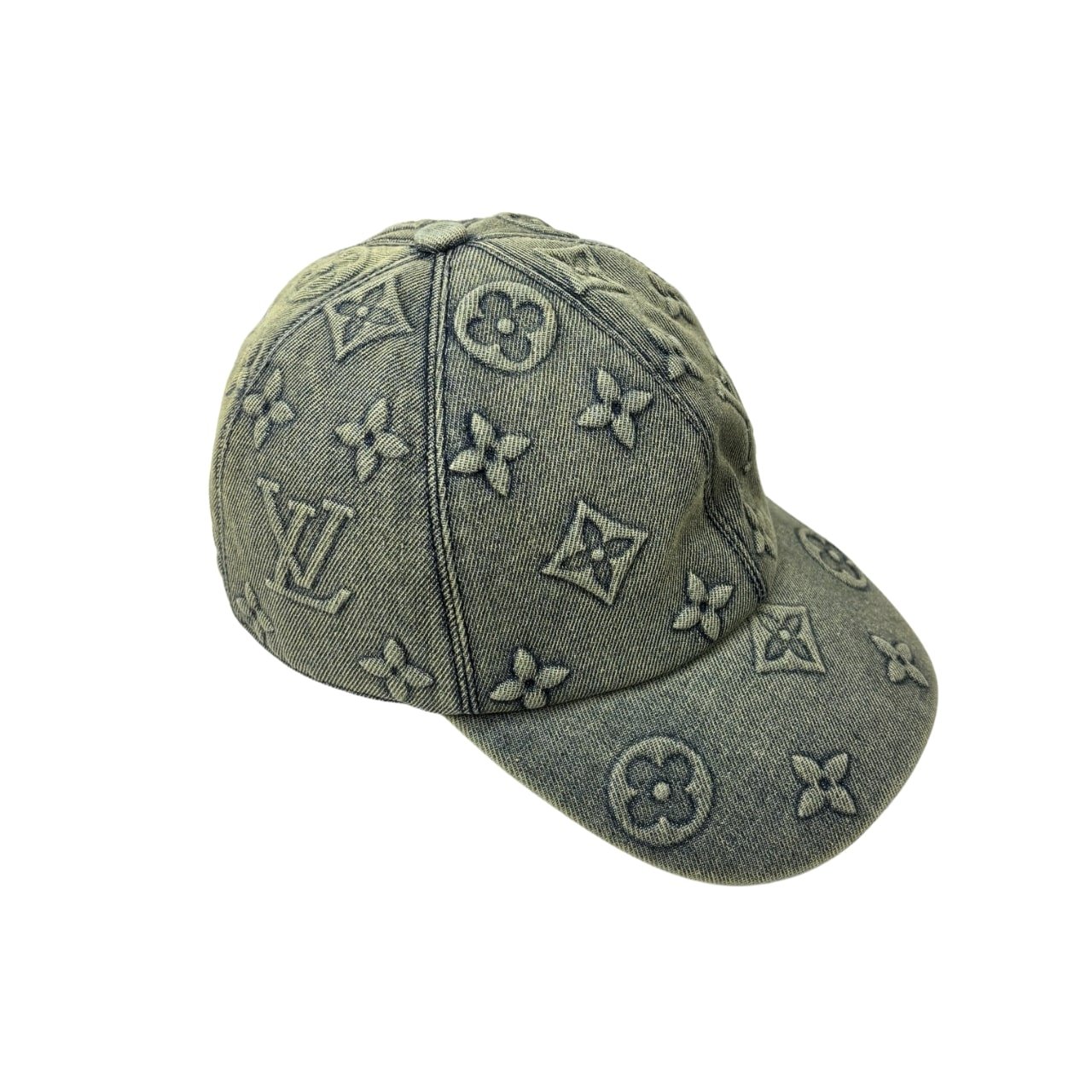 TBNB-6-2 Louis Vuitton Monogram Denim Baseball Cap In Washed Blue - Image 1