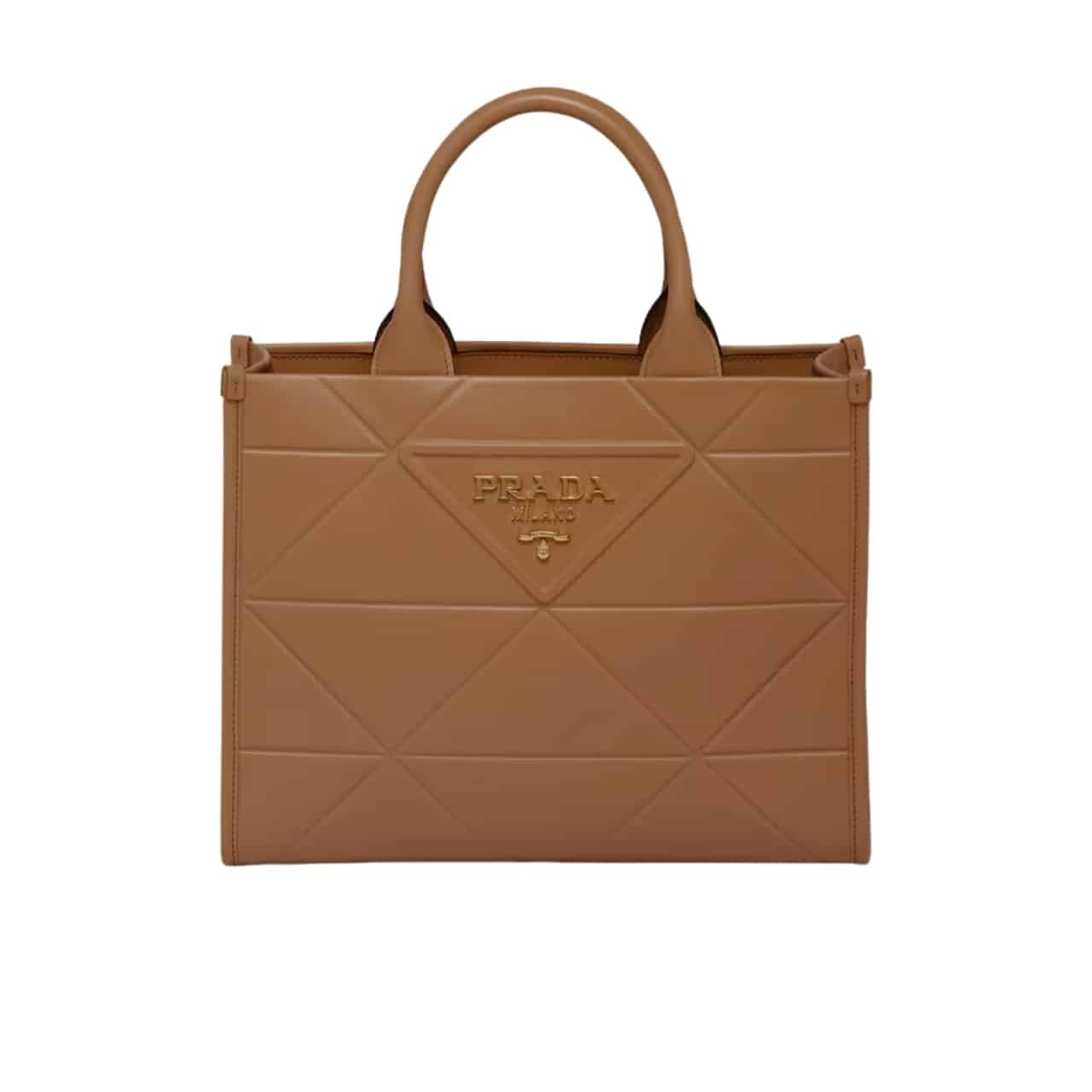 TBNB-76 Prada Small Symbole Bag With Topstitching Caramel 28cm 1ba379 Ask F03oe V Oco - Image 1