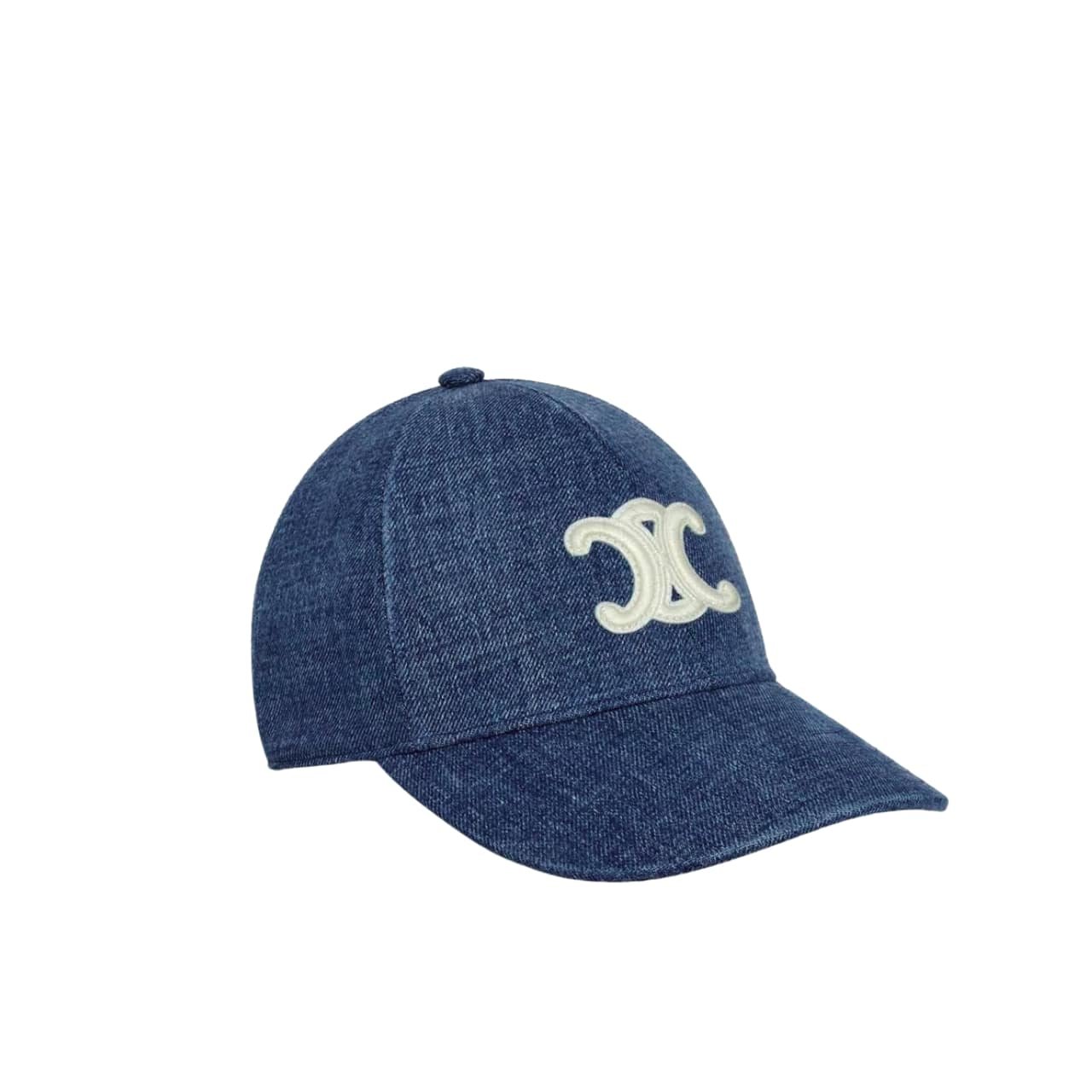 TBNB-8-1 Celine Triomphe Baseball Cap Wash Dark Denim Blue - Image 1