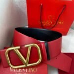 Valentino Garavani V Logo Reversible Leather Belt In Red 70Mm - Image 6