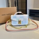 Louis Vuitton Pochette Métis East West Damier Canvas Light Blue 21cm - Image 2