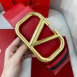 Valentino Garavani V Logo Reversible Leather Belt In Red 70Mm - Image 3