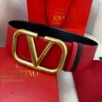 Valentino Garavani V Logo Reversible Leather Belt In Red 70Mm - Image 2