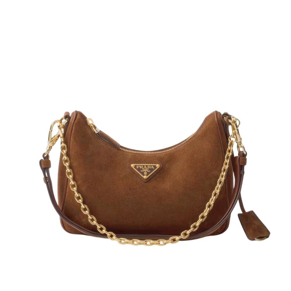 Thumbnail-12-1-5 Prada Re Edition Mini Suede Bag Dark Brown 28Cm 1Bc204 2C4S F0324 V Qoo - Image 1