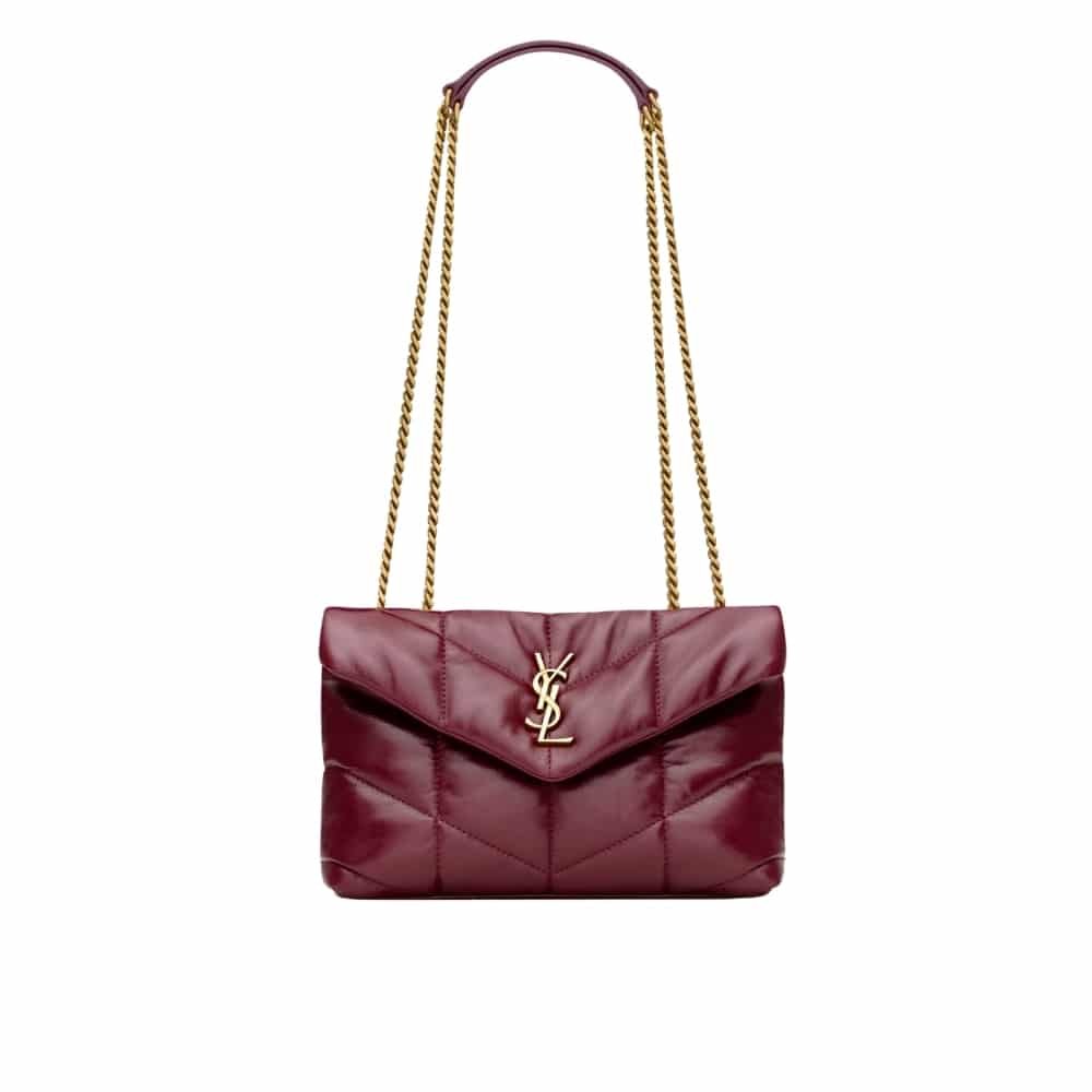 Thumbnail-12-13 Saint Laurent Toy Puffer In Shiny Leather Burgundy 22Cm 759337Aaffa6593 - Image 1