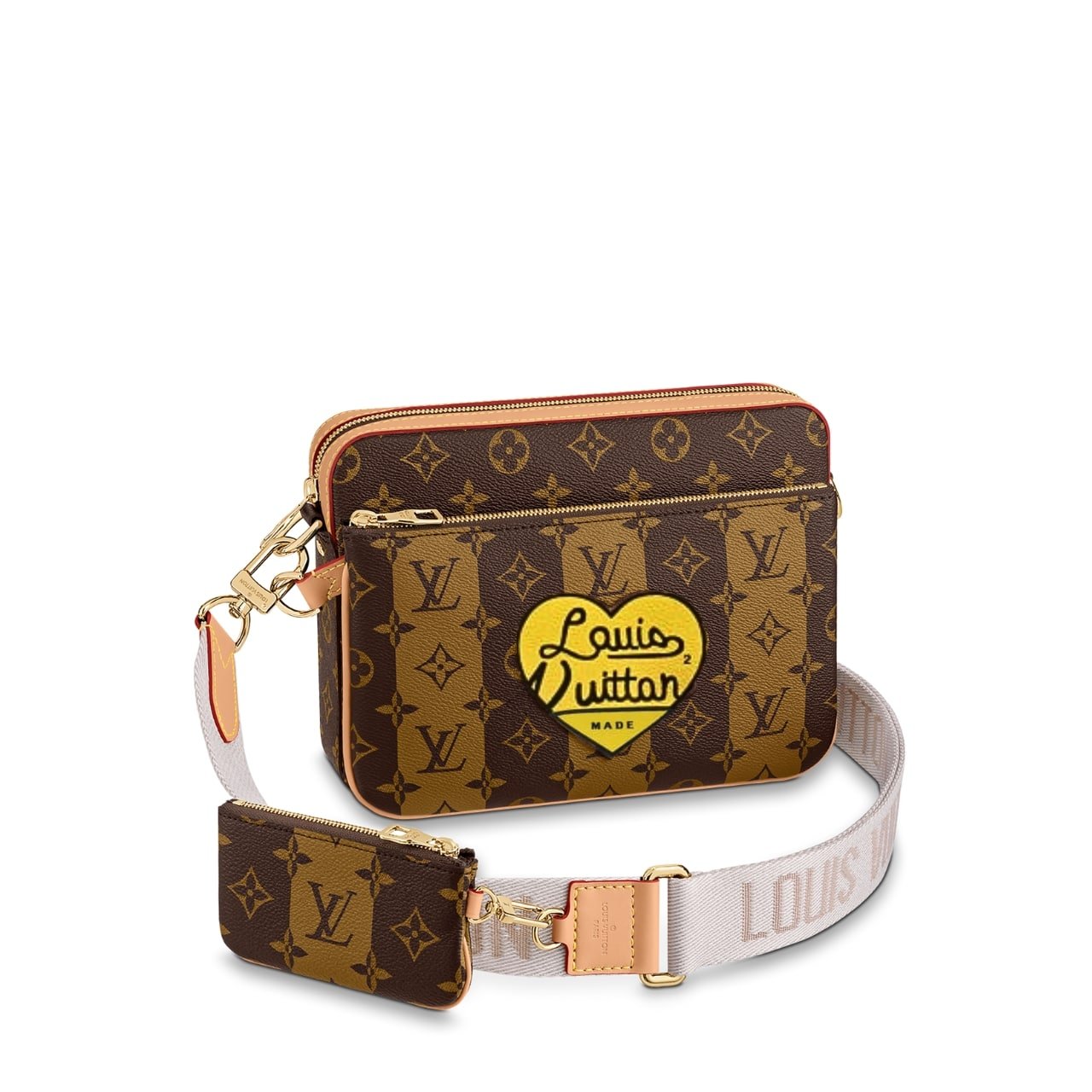 Thumbnail-12-2 Louis Vuitton Trio Messenger Bag Monogram Stripes Brown 25cm M45965 - Image 1