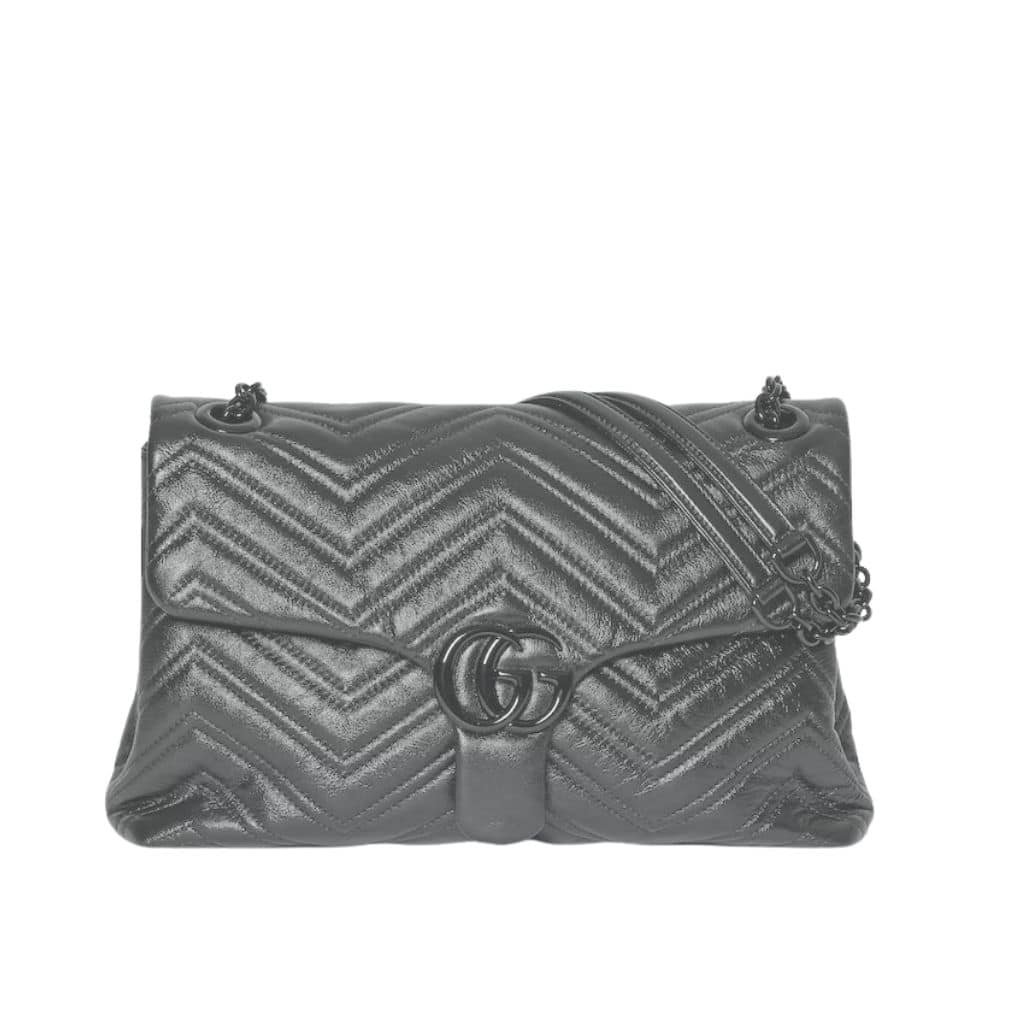Thumbnail-13-1-1 Gucci Marmont Medium Shoulder Bag Gray 31Cm - Image 1