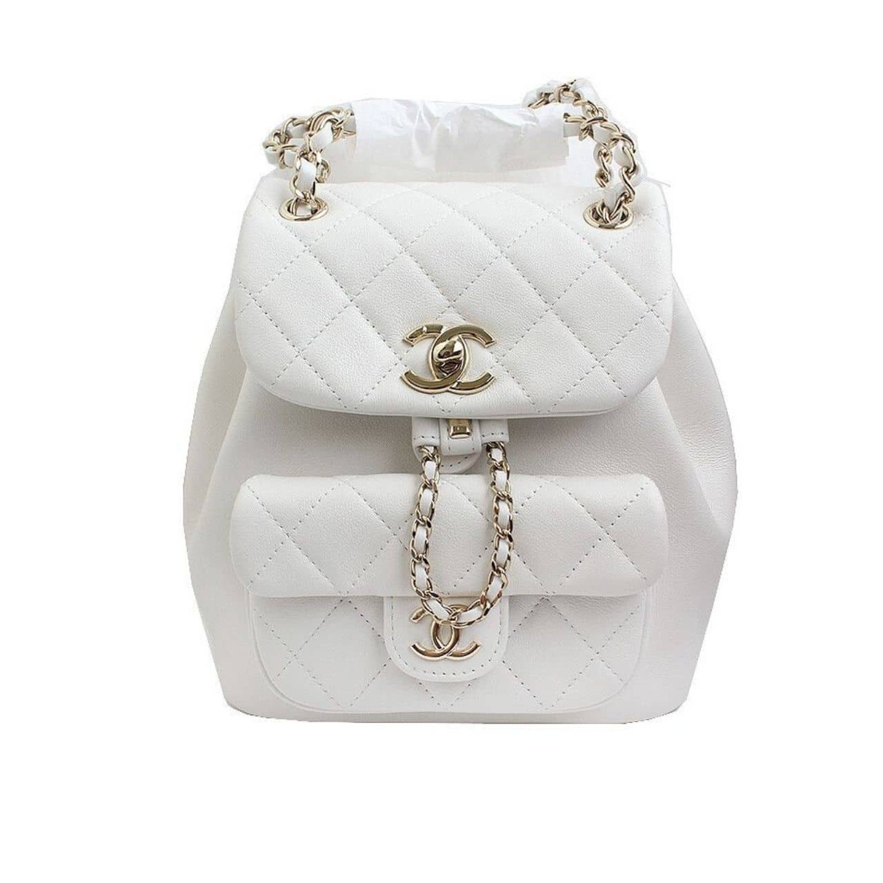 Thumbnail-15-7 Chanel Mini Duma Backpack White 20Cm As2908 B09750 10601 - Image 1