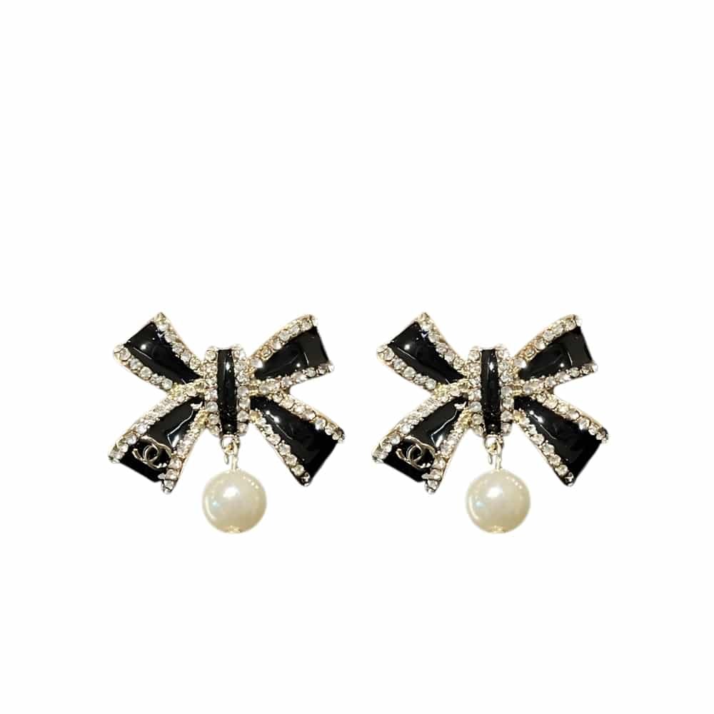 Thumbnail-16-7 Chanel Cc Costume Earrings Black Abg402 B21902 U3576 - Image 1