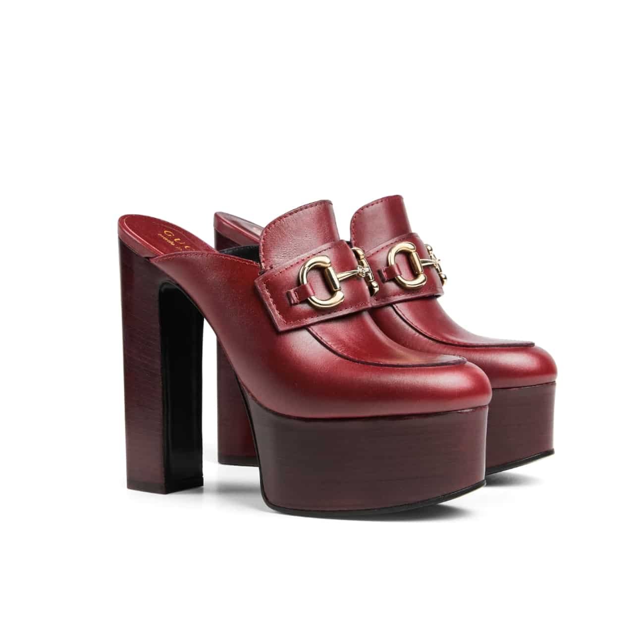 Thumbnail-19-3 Gucci Women Platform Mule With Horsebit Red Leather 835315 Aadcw 6207 - Image 1
