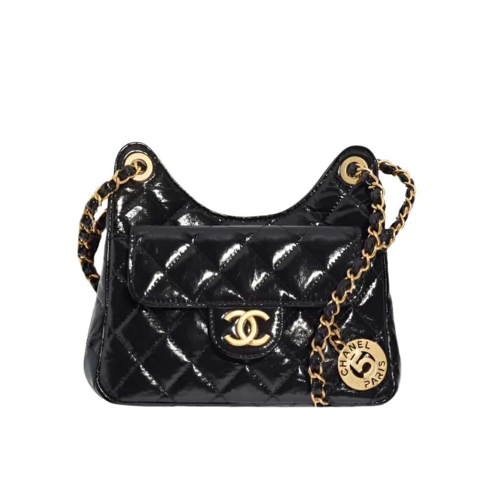 Thumbnail-20-1-2 Chanel Small Hobo Bag Gold Black 20cm AS3710 B09746 94305 - Image 1