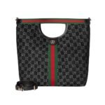 Gucci Giglio Large Tote Bag Black And White GG Denim 39Cm ‎865452 UN3AG 1099