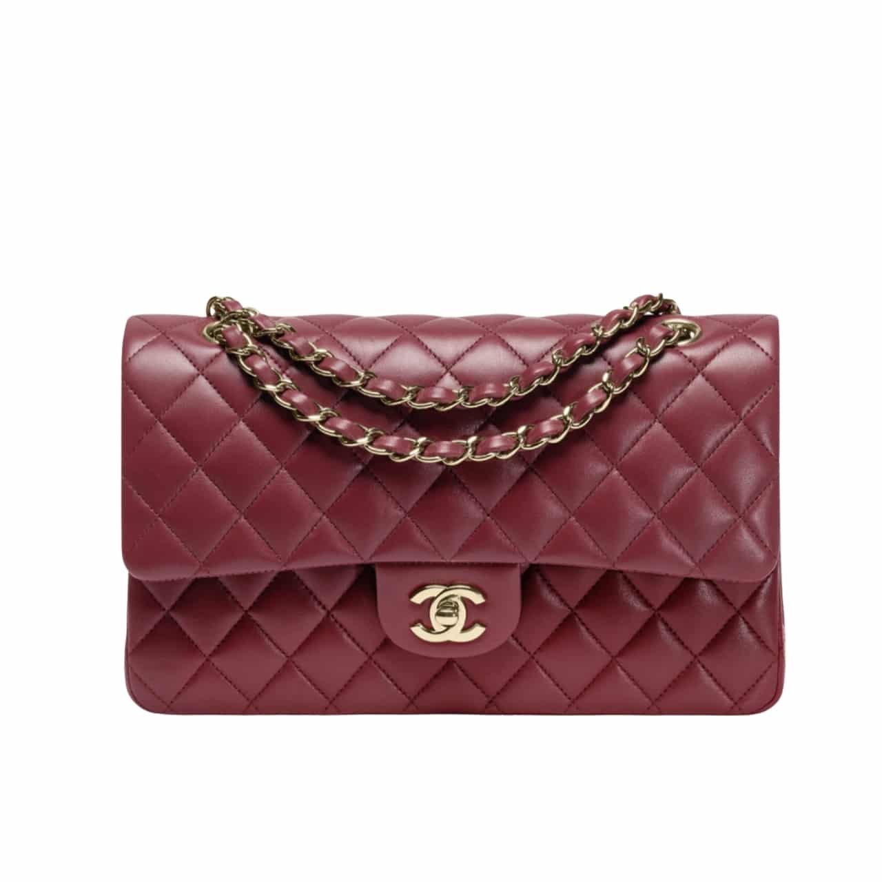 Thumbnail-25-5-1 Chanel Classic 11.12 Handbag Gold Tone Metal Burgundy 25Cm A01112 Y04059 Nzv44 - Image 1