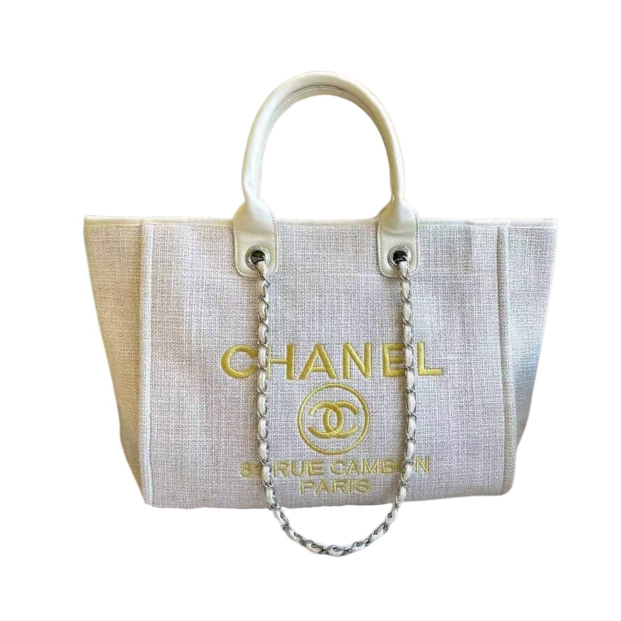 Thumbnail-26-2 Chanel Deauville Large Tote Shopping Bag White 38Cm - Image 1