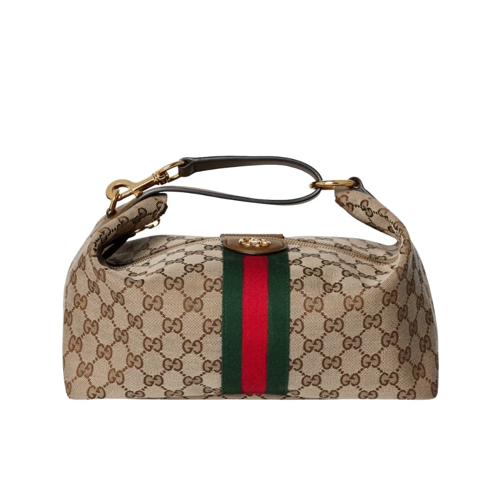 Thumbnail-27-3-1 Gucci Vanity Medium Top Handle Bag Beige And Brown GG Canvas 27Cm 857799 FAFUF 9870 - Image 1