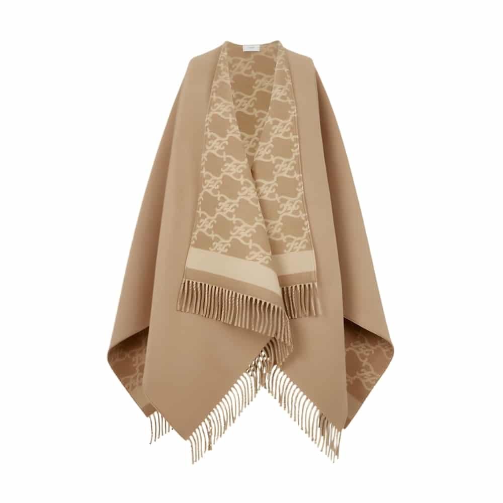 Thumbnail-29 Fendi Fringed Wrap Poncho In Brown Fxx715ahrff0qu5 - Image 1
