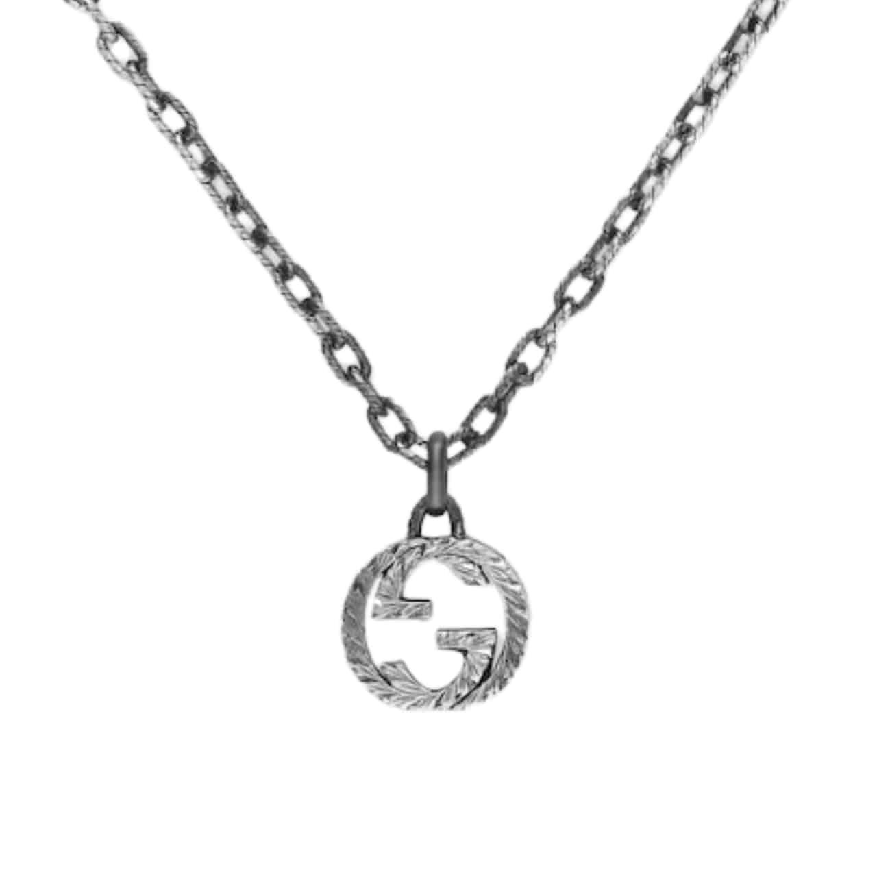 Thumbnail-32-2-1 Gucci Interlocking Pendant Necklace Silver 455307 J8400 0811 - Image 1