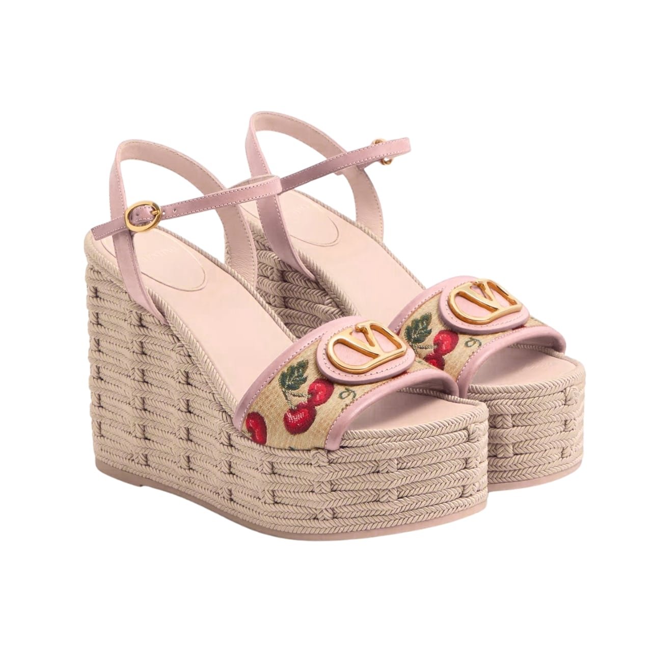 Thumbnail-32-4 Valentino Garavani Natural Logo Wedges Sandal Beige 6W0S0Ly9Cec32H - Image 1