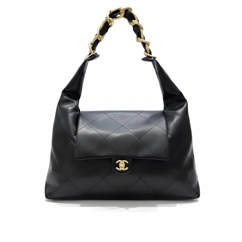 Thumbnail-38-2 Chanel Maxi Hobo Bag Black Leather 43Cm AS5839 B22140 94305 - Image 1