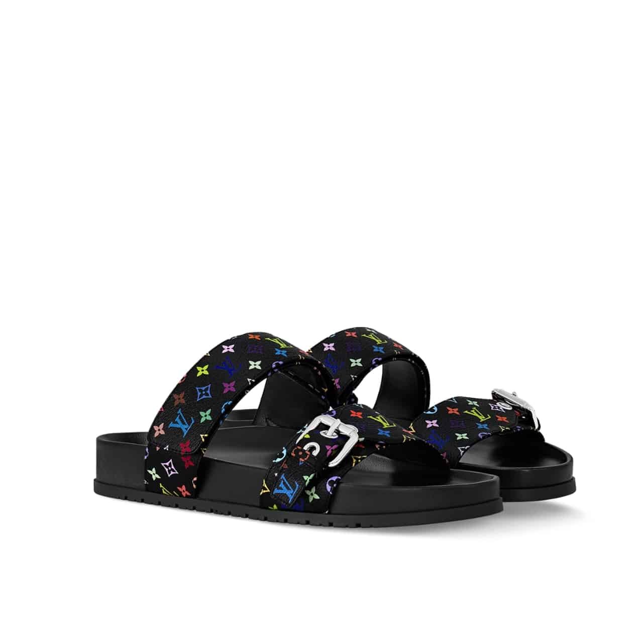 Thumbnail-4-9 Louis Vuitton X Takashi Murakami Bom Dia Flat Comfort Mule Black 1agxub - Image 1