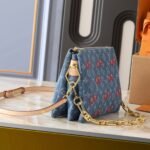 Louis Vuitton X Takashi Murakami PM Coussin Bag Denim Monogram Cherry Blue 26Cm M14978 - Image 2