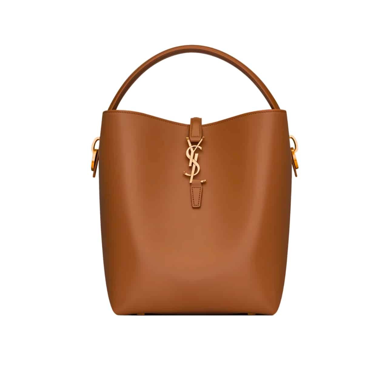 Thumbnail-47 Saint Laurent Le 37 In Shiny Leather Brown 25Cm - Image 1