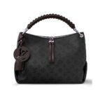 Louis Vuitton Beaubourg Hobo MM Mahina Perforated Leather Shoulder Bag Black 32cm M56073