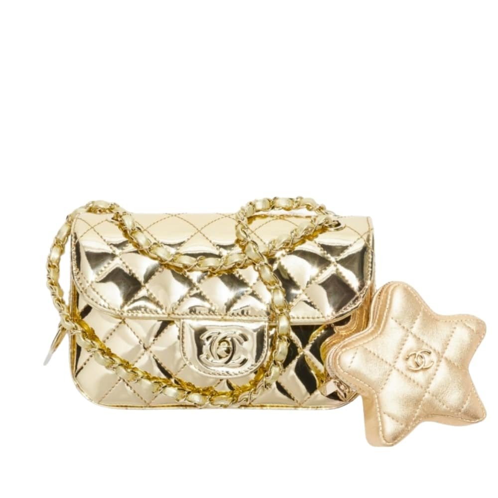 Thumbnail-58-1 Chanel Mini Flap Bag Star Coin Purse Yellow Gold 20Cm As4646 B14873 Nt671 - Image 1