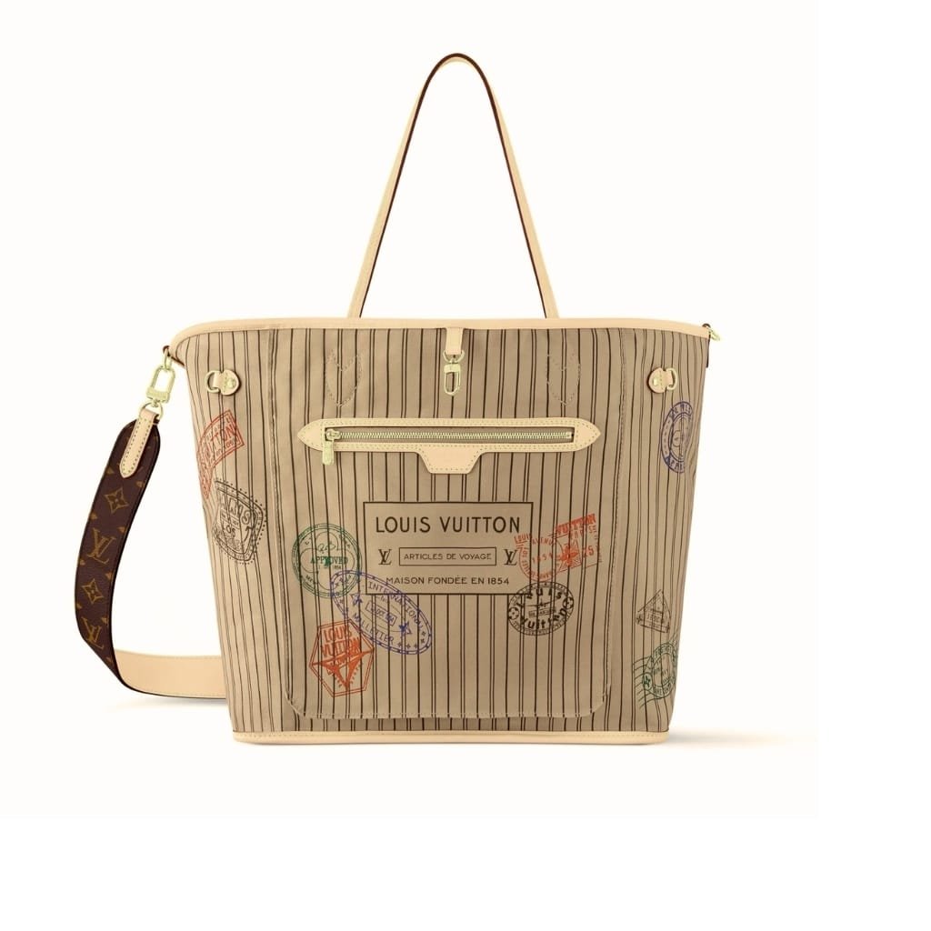 Thumbnail-6-2 Louis Vuitton Neverfull Bandoulière Inside Out MM Beige 31cm M11948 - Image 1