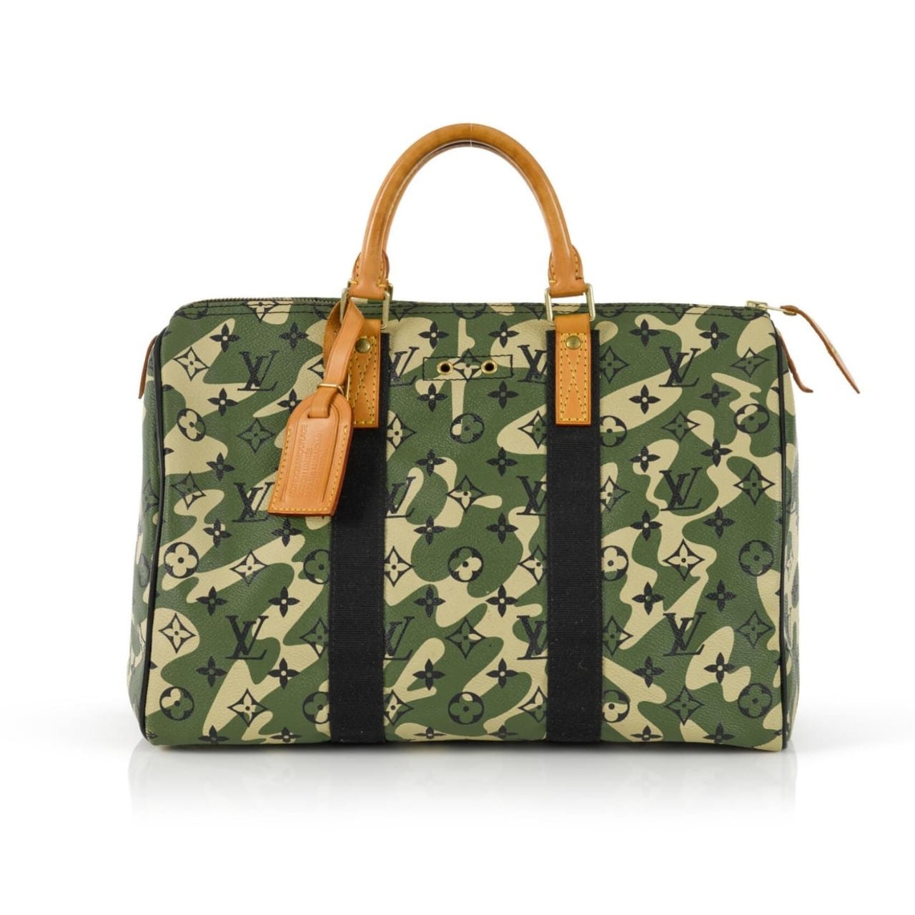 Thumbnail-63-3 Louis Vuitton X Takashi Murakami Green Monogramouflage Coated Canvas Speedy 35Cm - Image 1