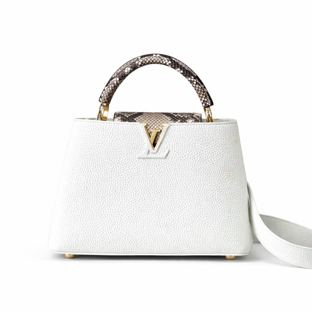 Thumbnail-7-4 Louis Vuitton Capucines BB White And Python Trim 27cm - Image 1