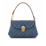 Louis Vuitton Pleaty Handbag Monogram Denim Blue 26Cm M95050