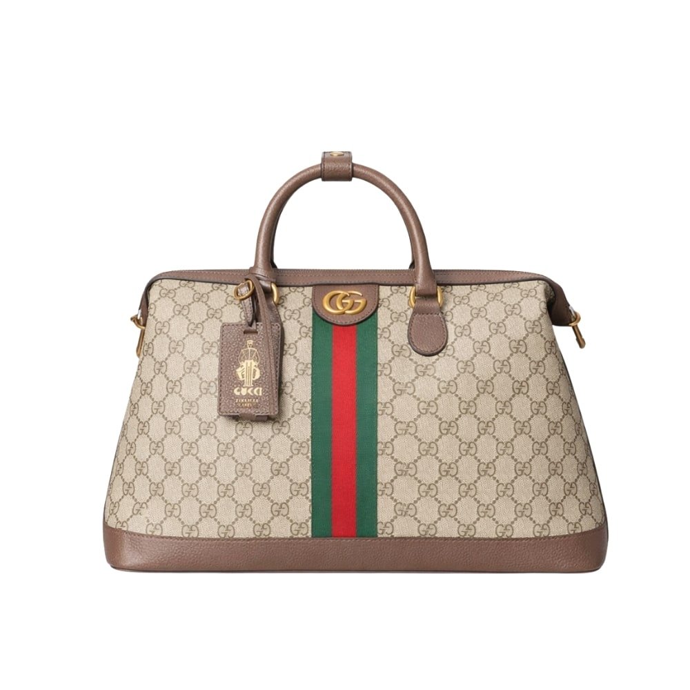 Thumbnail-79-1 Gucci Savoy Medium Duffle Bag Beige And Dark Brown 43Cm 834469 FAEOI 9746 - Image 1