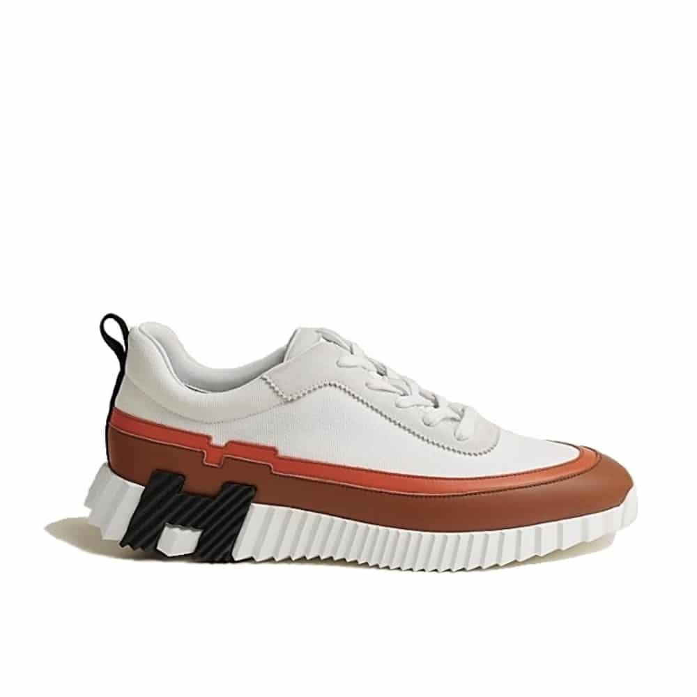 Thumbnail-9-3-1 Hermes Bouncing Sneaker White And Brown H242796Zh90400 - Image 1