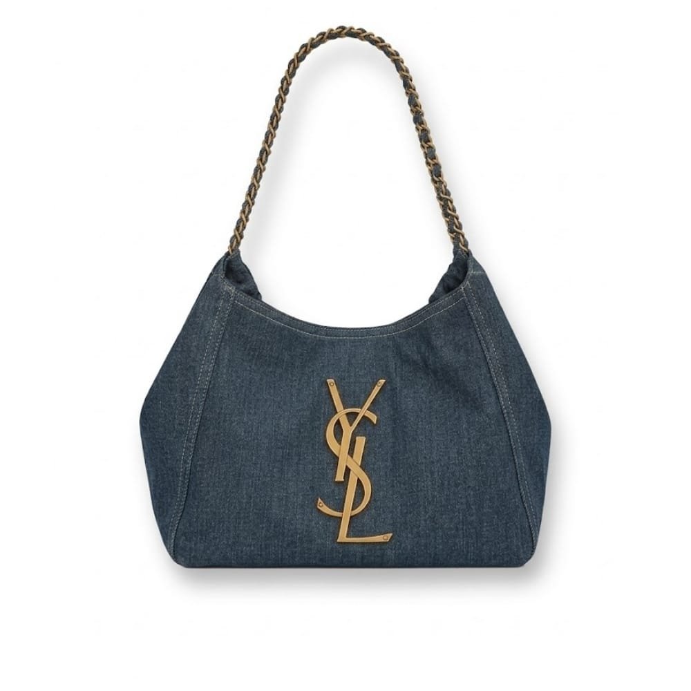 Thumbnails-18 Saint Laurent Chain Hobo Bag Denim Blue 30cm - Image 1