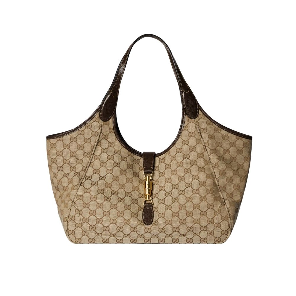 Thumbnails-2-8 Gucci Mercato Medium Tote Bag Sand And Brown GG Canvas 35cm 866645 FAFV2 9651 - Image 1