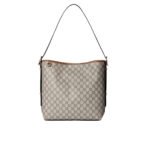 Gucci GG Emblem Medium Bucket Bag Beige And Dark Brown Fabric 31Cm 815103 FAD6L 9758