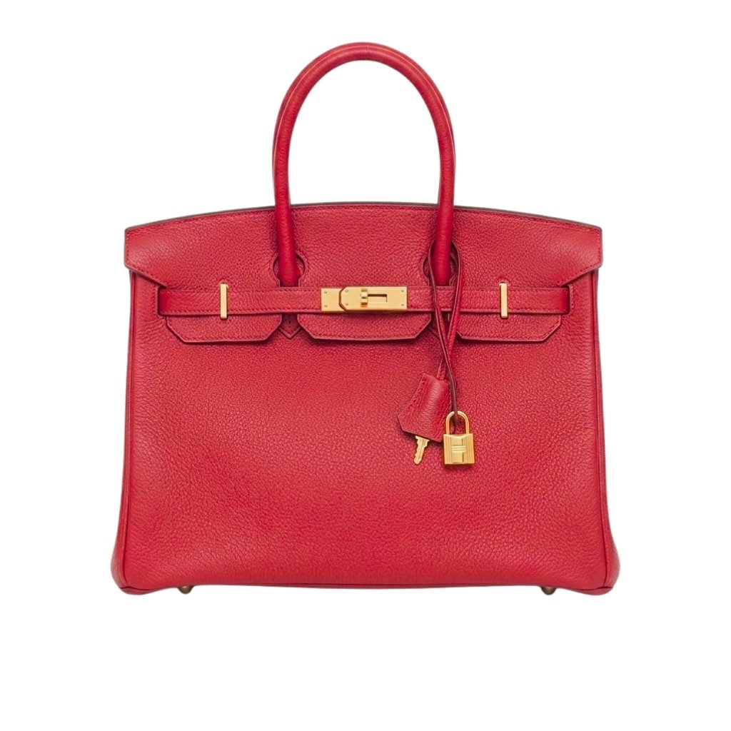 Thumbnails-7-1 Hermes Birkin 35 Togo Leather Gold Hardware Red 35Cm - Image 1
